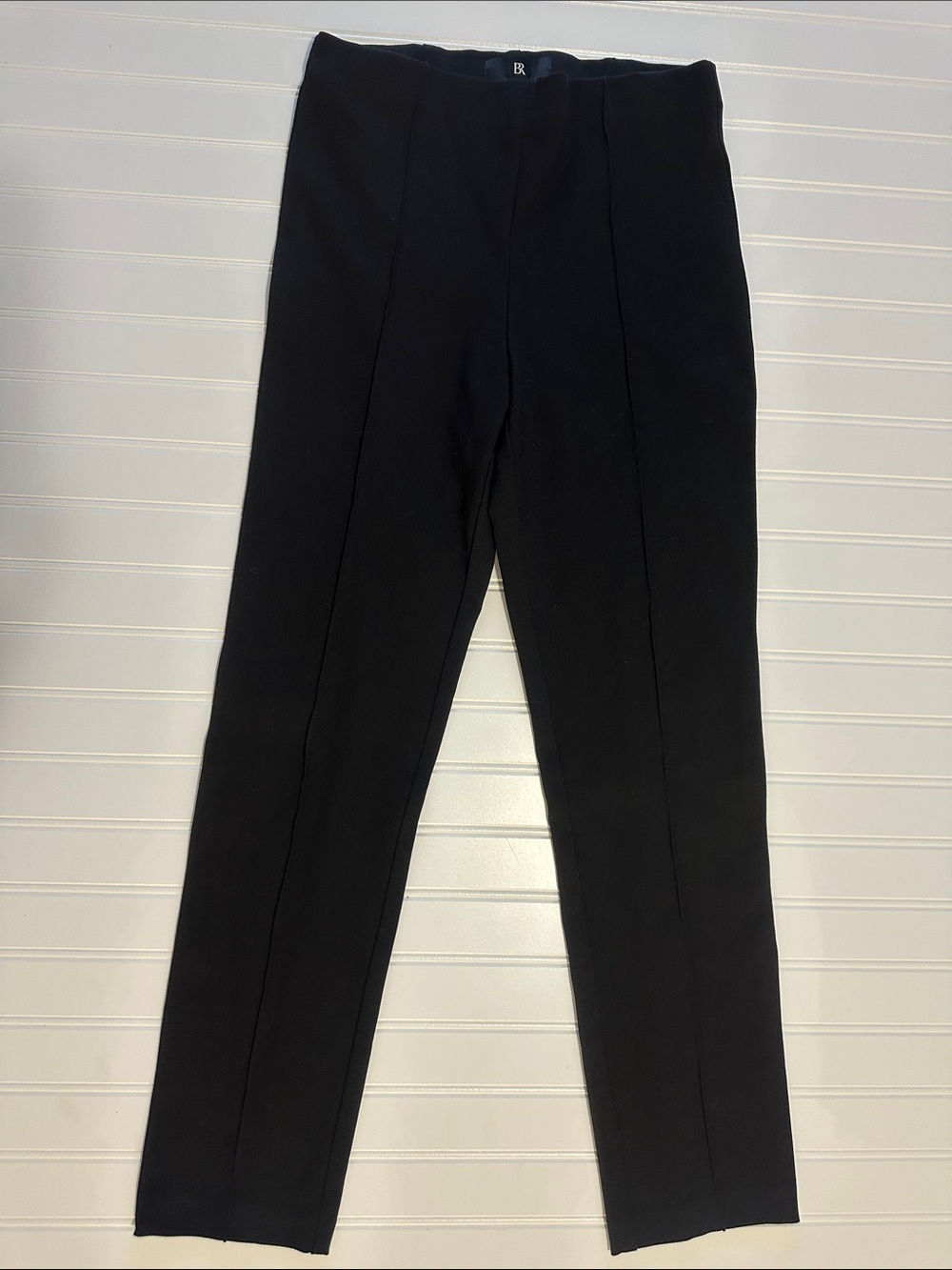 NWT Banana Republic Factory Black Straight Leg Dress Pants Stretch Sz M